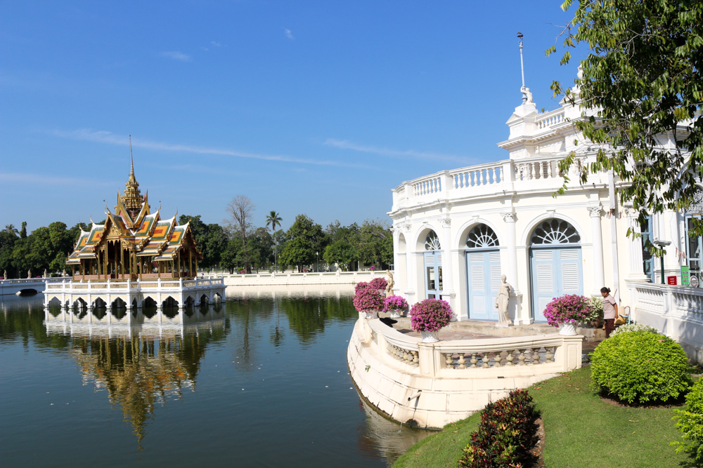 Aisawan Dhiphya-Asana Pavilion in the gardens of the Bang Pa-In summer palace in Ayutthaya