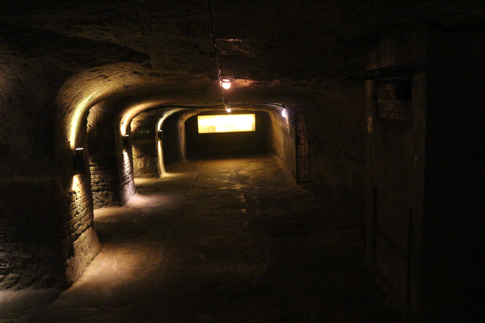 Historic rockcut cellars under the northern old town below Nuremberg castle