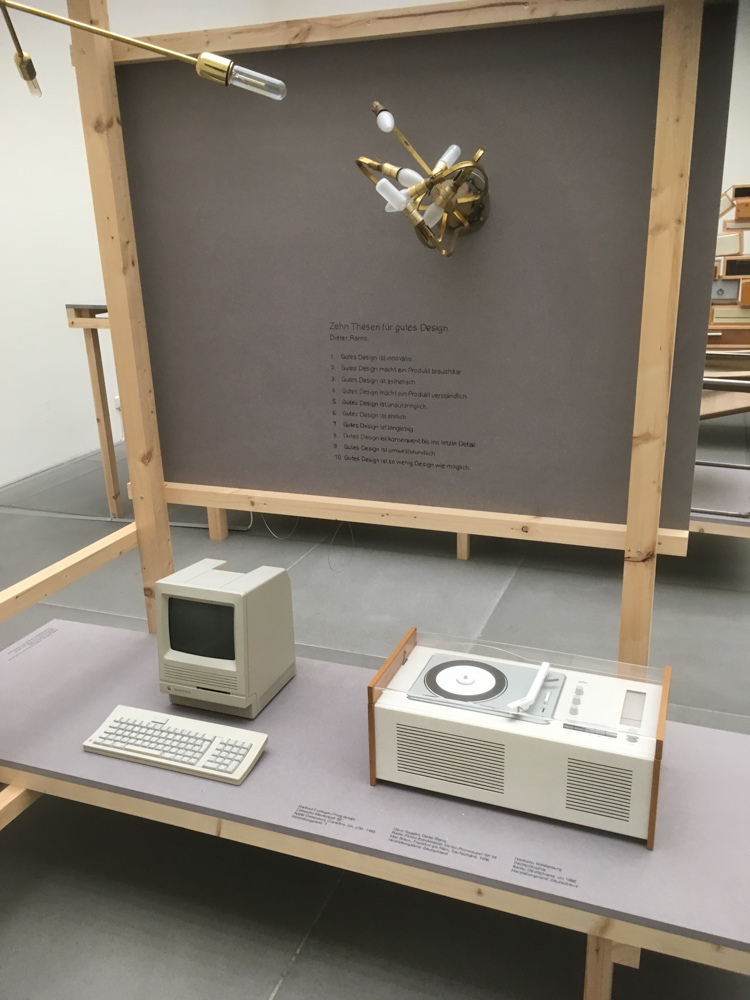 Examples of good design shown in Neues Museum to illustrate the 10 principles of good design by Dieter Rams