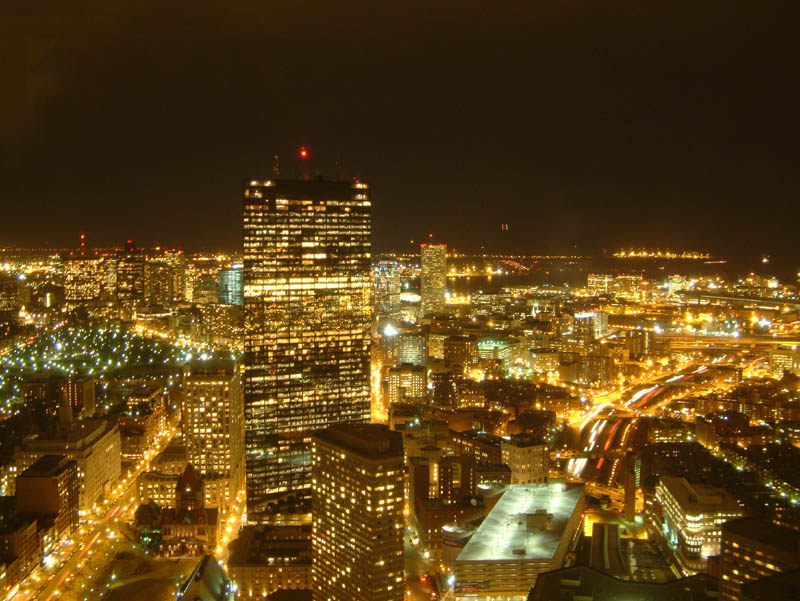 Sicht über Boston bei Nacht