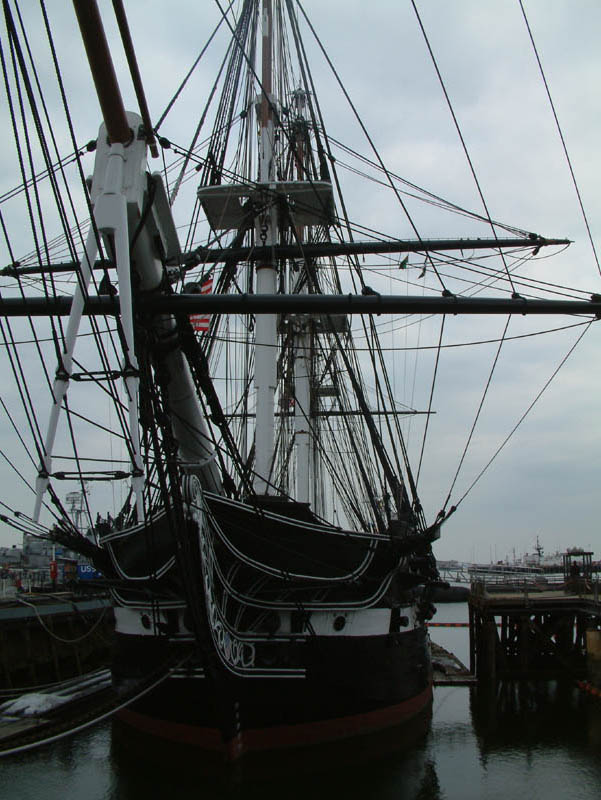 The USS Constitution, known as "Old Ironsides" is a wooden-hulled, three-masted frigate of the United States Navy. Named after the United States Constitution, she is the oldest commissioned ship in the world still afloat.
