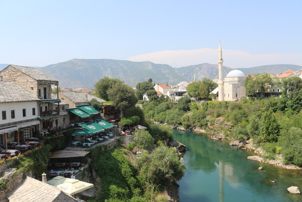 View from Stari Most (Old Bridge) over Mostar