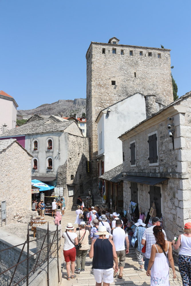 Historic streets directly east of Stari Most (Old Bridge) in Mostar