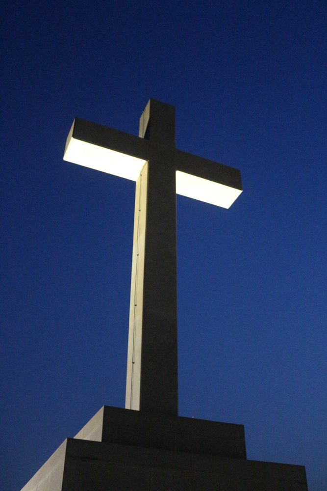 Cross at the cable car station above Dubrovnik