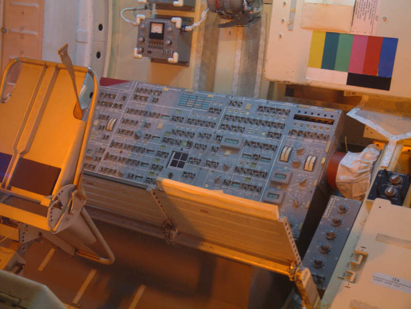 Technical systems on board of Space Lab. The Johnson Space Center presents an exact model of the old space station which was once used for on-ground training.