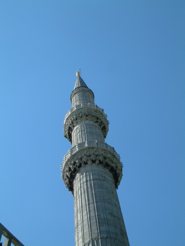 One of the six minarets of the Sultan Ahmed Mosque (Sultan Ahmet Camii)