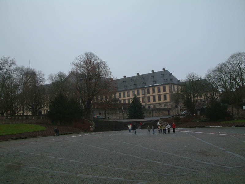 View from the square in fron of the cathedral to the palace of Fulda