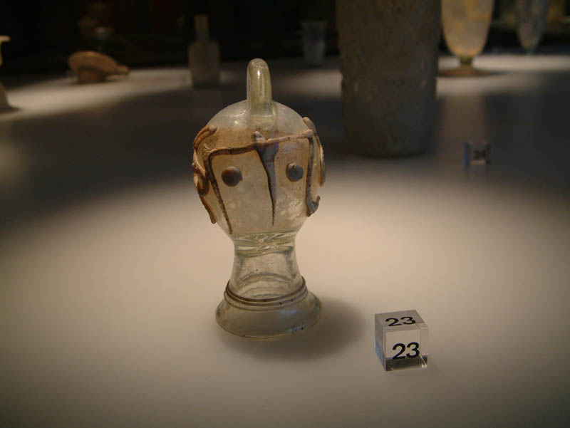 The Romano-Germanic Museum in Cologne also houses the world's largest collection of Roman glass art works. This small masterpiece shown in the picture is more than 1,600 years old.