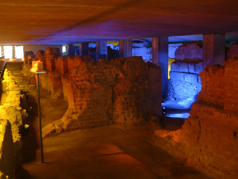 Foundations of the Praetorium, the palace of the Roman Praetor, below the town hall of Cologne