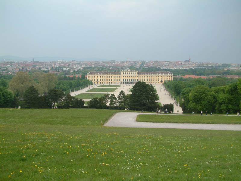 Schönbrunn Palace, as seen from the Gloriette at the top of the hill