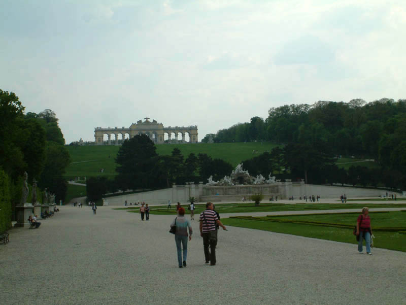 The Gloriette at the top of the hill behind the palace