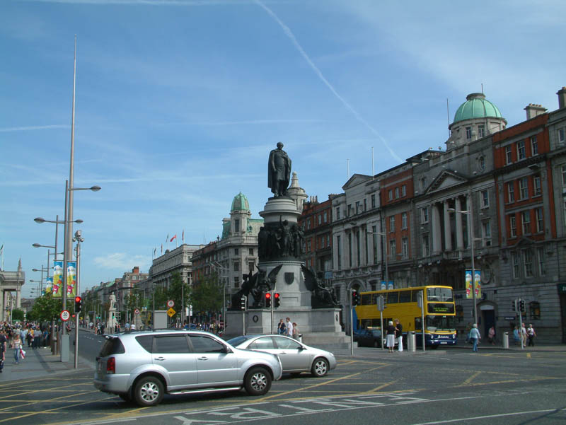 Daniel O'Connell, 19th century nationalist leader, whose statue by John Henry Foley, stands on the street named after him.
