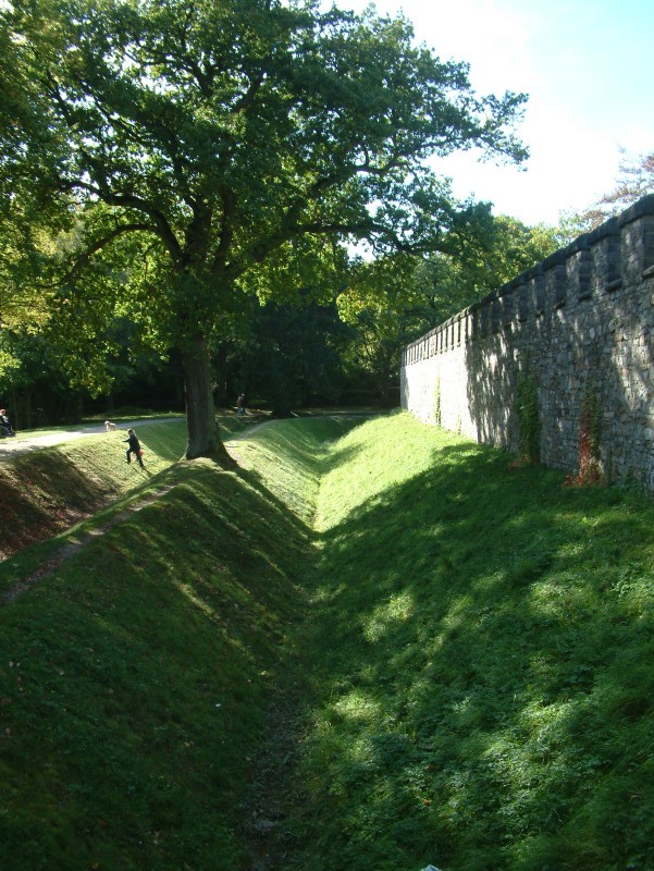 Two moats support the defenses of the fort against Germanic attackers from the north