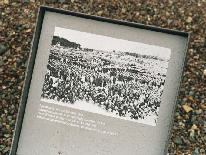 Historical photo of the inspection ground in the concentration camp Buchenwald