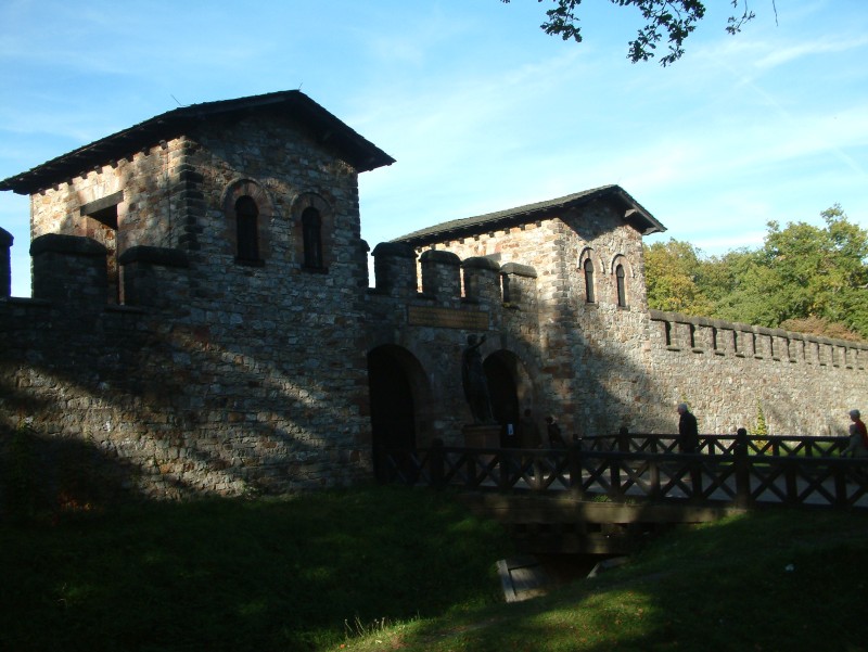 Main entrance (porta preatoria)& of the roman fort Saalburg nearby Bad Homburg