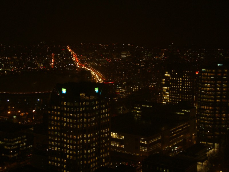 Night shot from "Vancouver Lookout!" on top of the Harbour Centre Tower