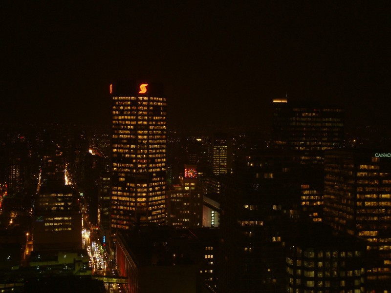 Night shot from "Vancouver Lookout!" on top of the Harbour Centre Tower