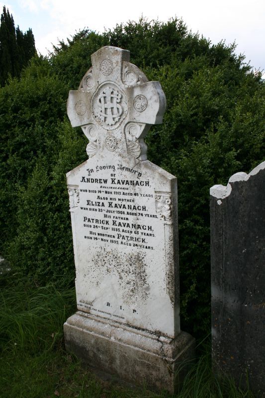 Grave stone of the Kavanach family in the ruins of Glendalough