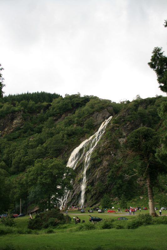 Powerscourt Waterfall and its surrounding valley are also owned by the Powerscourt Estate, although the two pieces of land are no longer directly connected. At 121 metres, it is the highest waterfall in Ireland.