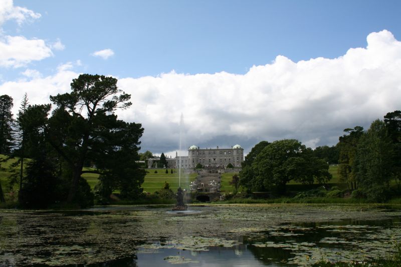 View from Lake Triton up to Powerscourt House