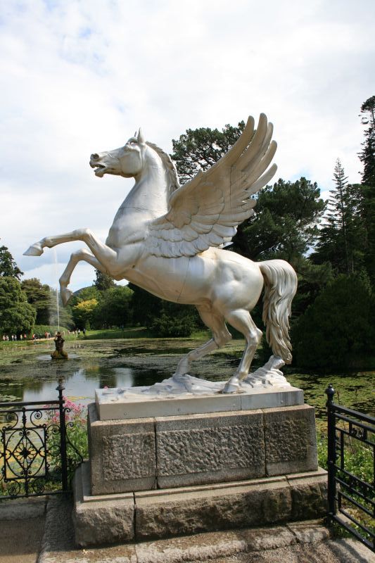 Winged Horse in front of Triton Lake in Powerscourt Gardens