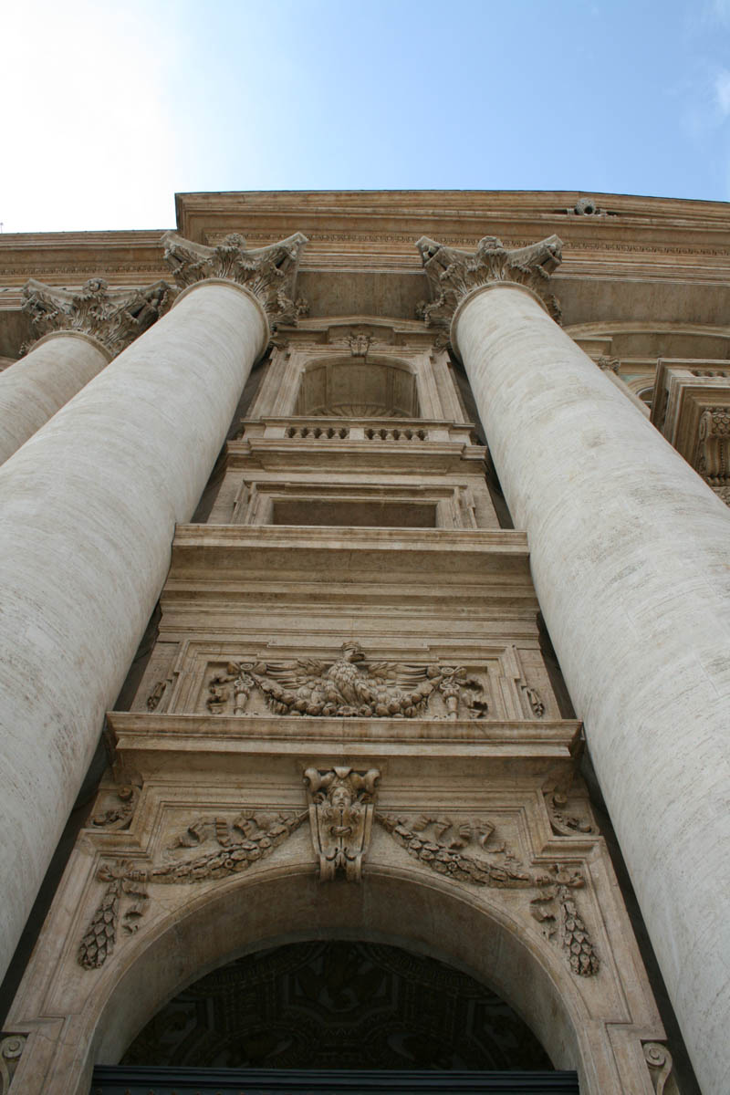 Left half of St. Peter's façade above the main entrance