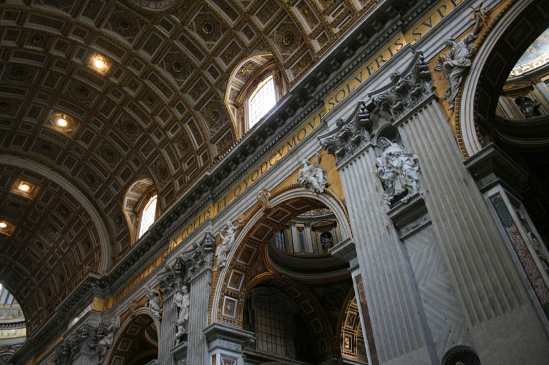 Arches above the right aisle of St. Peter's Basilica
