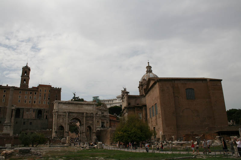 Arch of Septimius Severus and the Senate in Curia Iulia