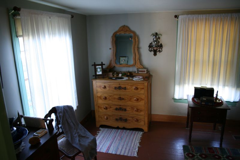 Bed rom of one of the historic hourses in Greenfield Village