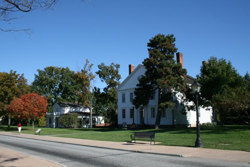 On the left you can see the home of Robert Frost. The building on the right was the home of Noah Webster. Here he wrote the first edition of the Webster American Dictionary of the English Language which was published in 1828.