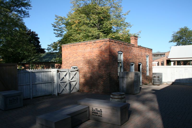 These buildings mark the beginning of the Ford Motor Company. They are copies of the original buildings where Henry Ford produced the first Model T.