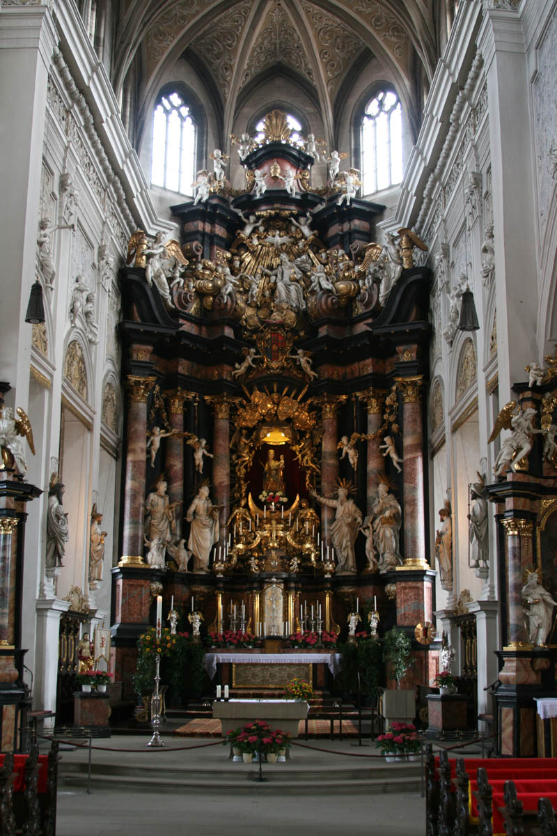 Baroque interior of the gothic church Obere Pfarre