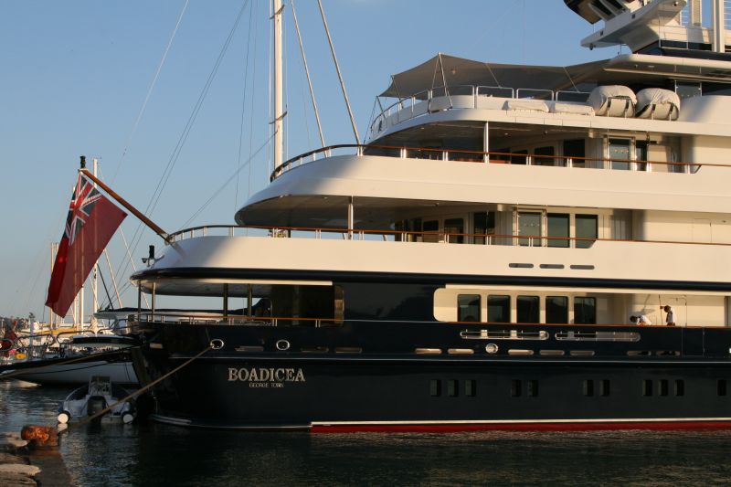 Boadicea Yacht in the harbour of Siracusa in Italy