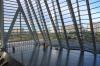Die enorme Fensterfassade des Museu de les Ciències Príncipe Felipe von innen