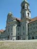 Main portal of the baroque Benedictine Abbey of Einsiedeln, goal for many pilgrims in Switzerland