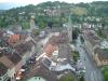 Blick von der Spitze des Bergfriedes der Schattenburg hinab auf die Innenstadt von Feldkirch