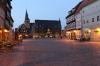 Der Markt von Quedlinburg unmittelbar nach Sonnenuntergang