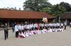 Class of students posing for a photo in the Temple of Literature