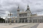 Front side of the Almudena Cathedral facing the royal palace