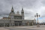 Front side of the Almudena Cathedral facing the royal palace