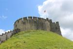 Original normannische Motte als letzte Verteidigungslinie der Festung