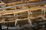 About half of the Mary Rose ship survived the centuries on the bottom of the sea. It is now being restored and preserved to make sure that the wood is not decaying.