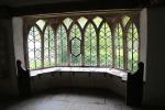 Large windows in the gothic cottage of Stourhead Gardens