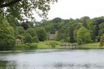 The large artificial lake in the center of Stourhead Gardens