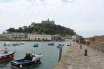 Small fishing harbor on the island of St Michael's Mount