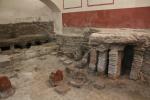 Remains of the ancient heating system of the Roman bath