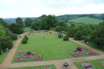 View from the second floor down to the small park behind Hughenden Manor