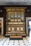 Organ in the Armoury on the ground floor of Hatfield House
