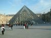 The large glass pyramid in the middle of the Louvre was designed in 1989 by Ieog Ming Pei and built on the order of President François Mitterrand. It now serves as the main entrance to the museum.