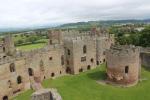 View over Ludlow Castle from the top of the Great Tower at the Gatehouse Keep
